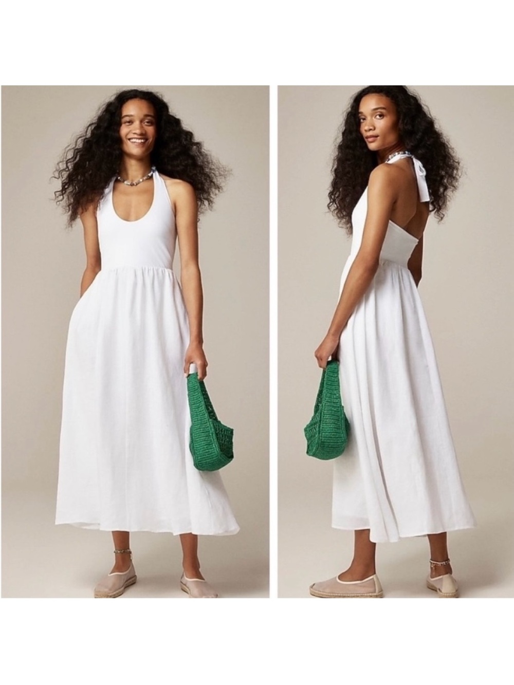 J Crew Dress S Linen White